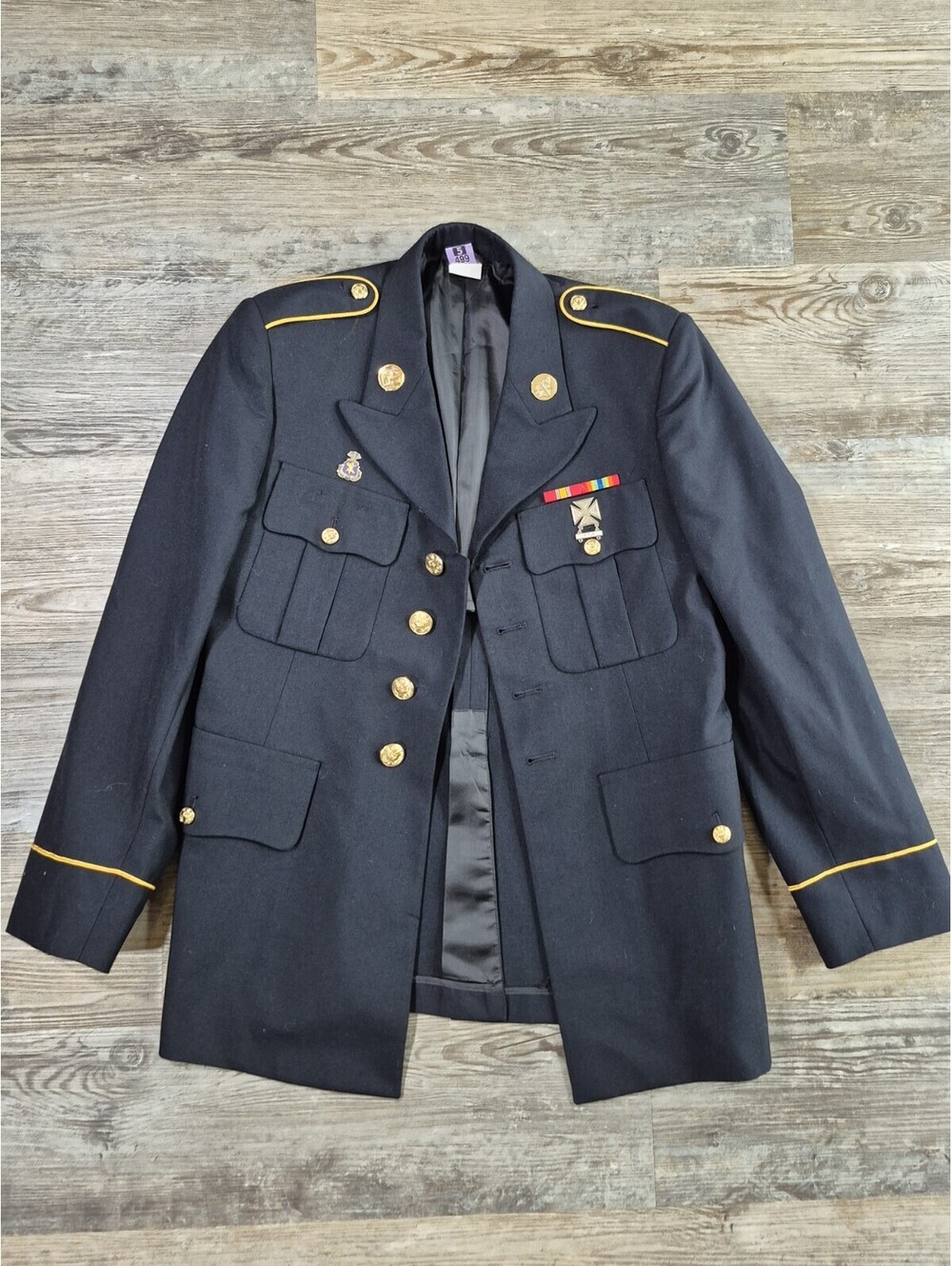 Men's ARMY BLUE 450 FUSIBLE Coat Size 35 S CLA NSN: 8405-01-552-2845